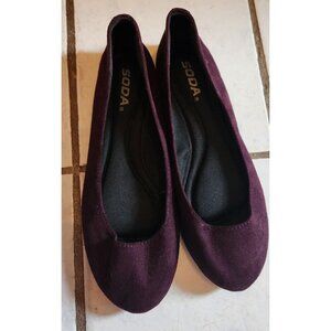 Soda Suede Ballet Flats Womens Slip-On Round-Toe Shoes size 7.5